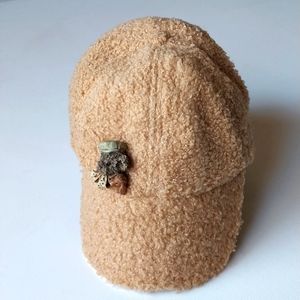 Teddy Fleece Bear Baseball Cap